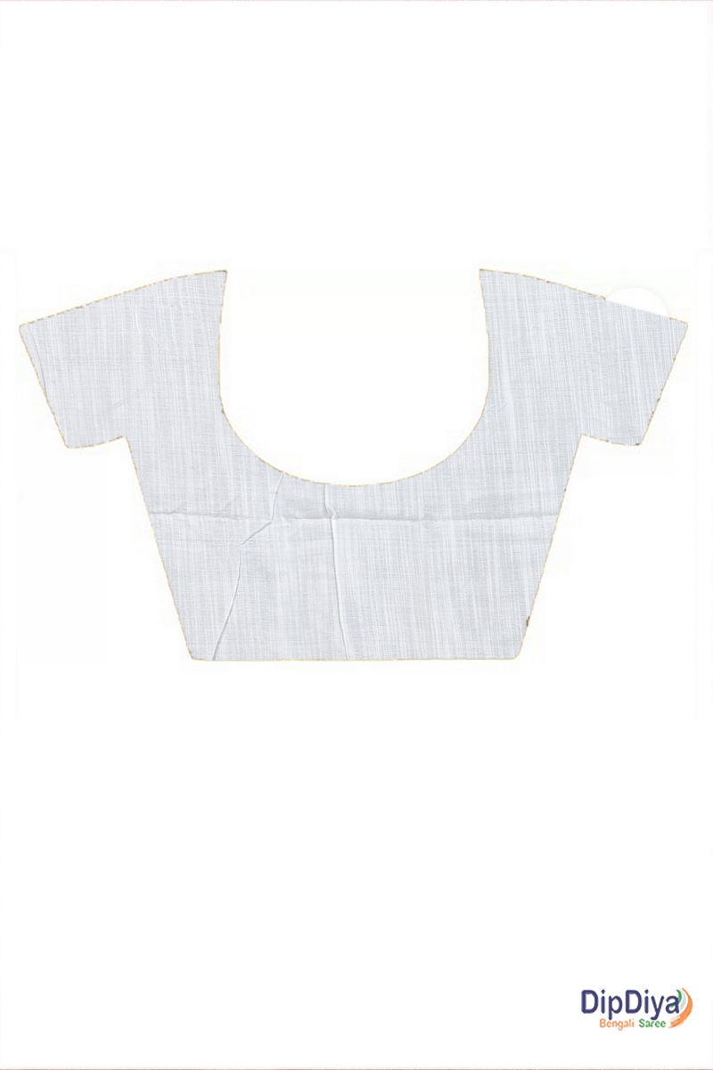 White Red Cotton Blended Parnika Hand Loom Saree (393)